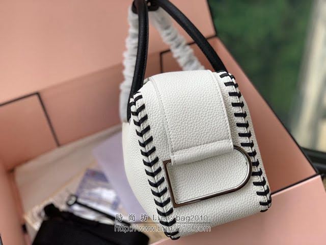 DELVAUX女包 標誌性包款 旋轉拎著提把D扣環 德爾沃女手提包 CL0028 編織白 Delvaux信封袋  fcs1258